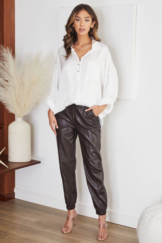 Leather Joggers