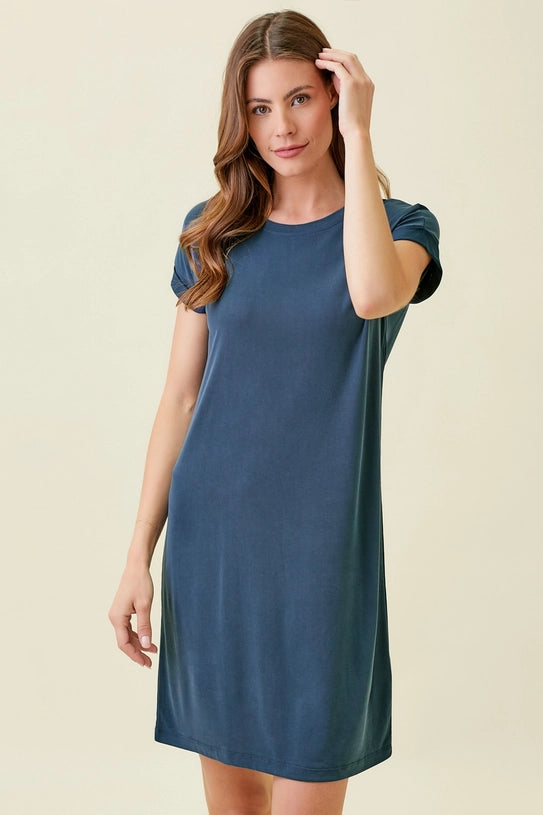 modal shirt dress Alkanet-Dyed Modal Sleep-Shirt Dress