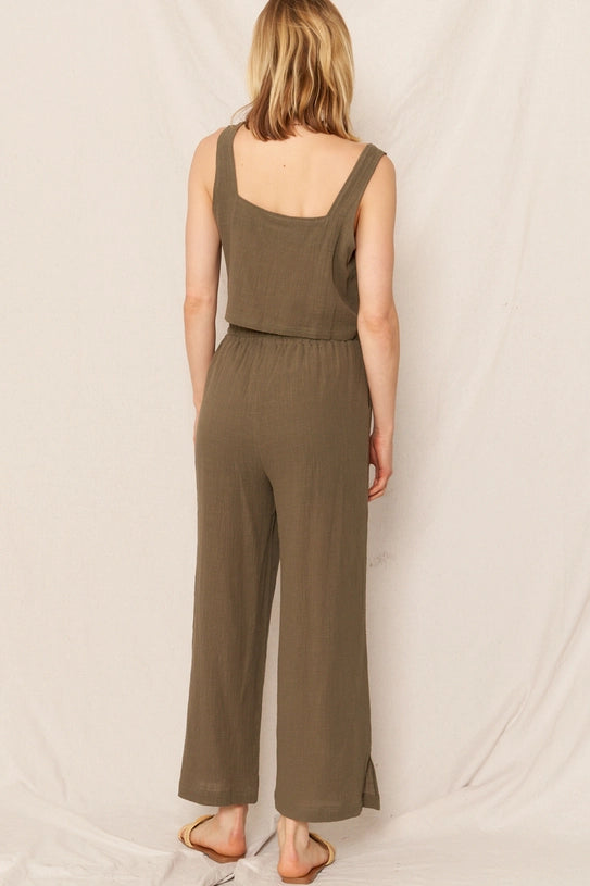 Olive Cropped Tank