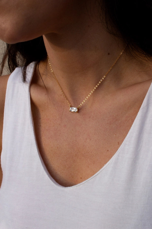 CZ Baguette Necklace