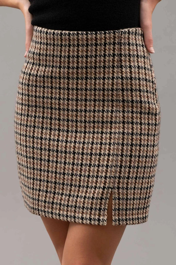 Houndstooth Mini Skirt