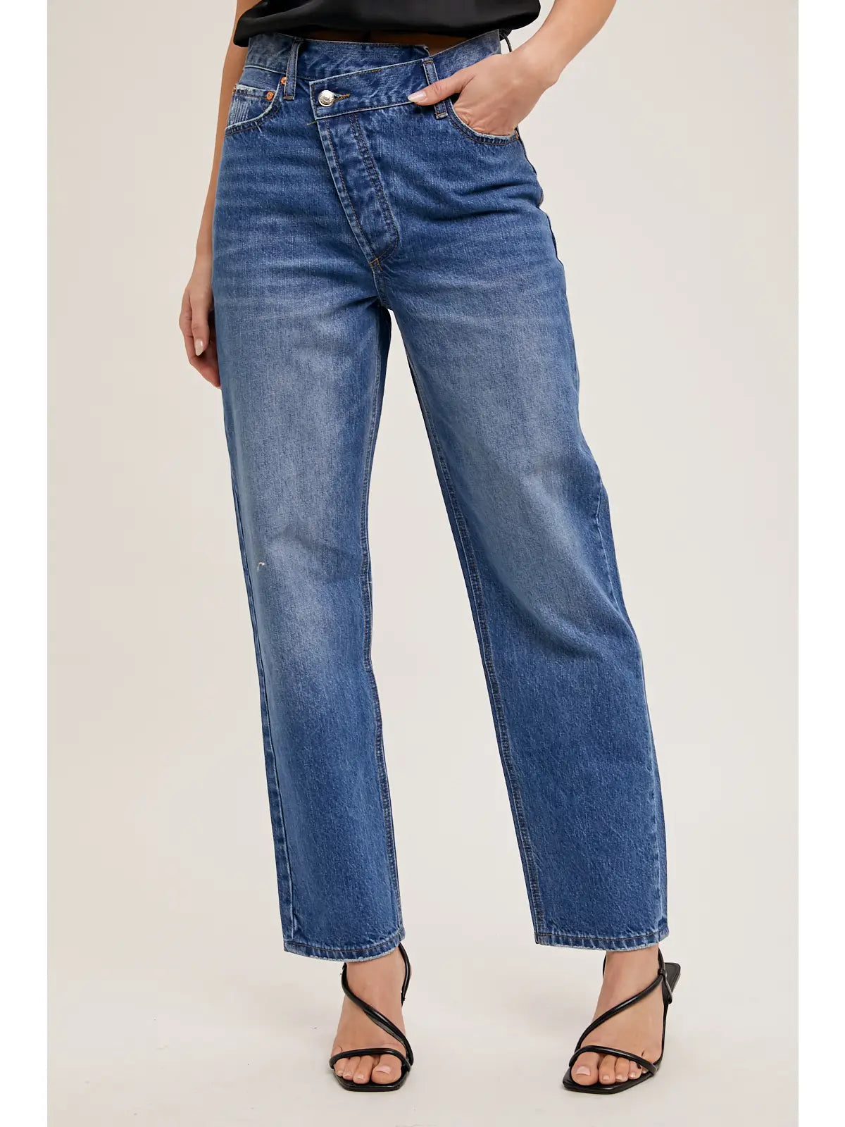 Asymmetrical Straight Leg Jean