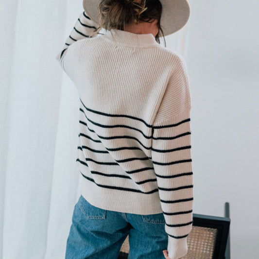 Striped Zip Sweater