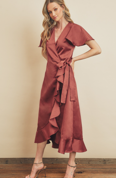 Wrapped Up In Love Midi Dress