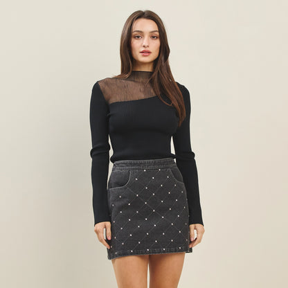 Marley Studded Denim Skirt