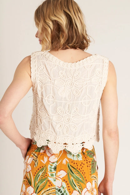 Floral Embroidered Tank
