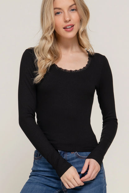 Lace Trim L/S Basic