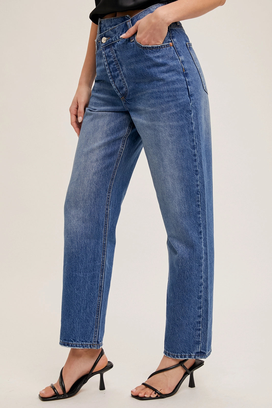 Asymmetrical Straight Leg Jean