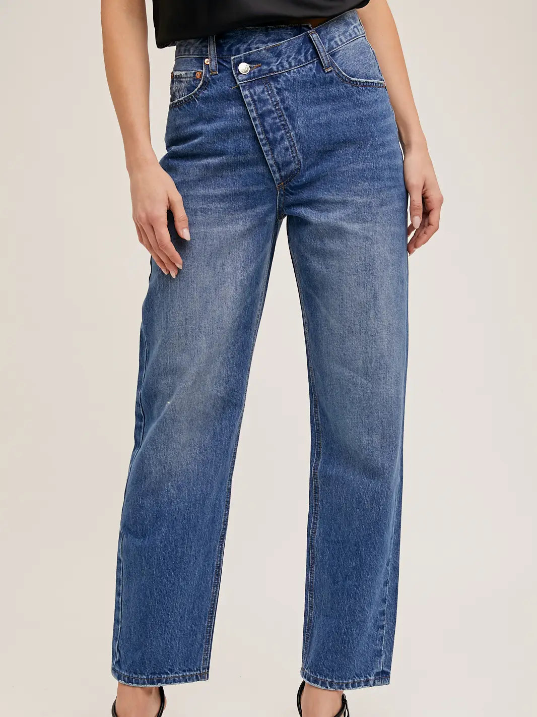 Asymmetrical Straight Leg Jean