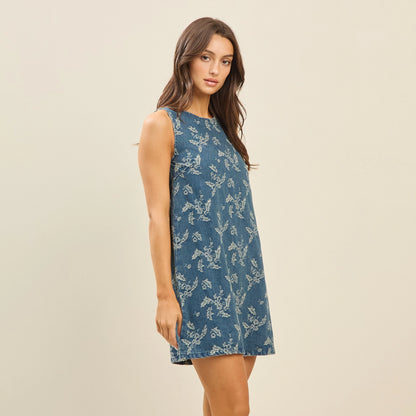 Mabel Floral Denim Dress