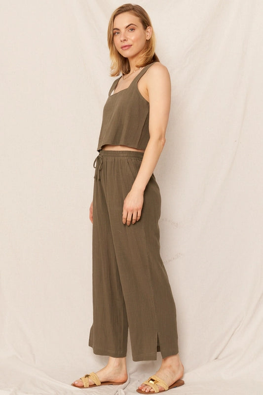 Olive Cropped Pant