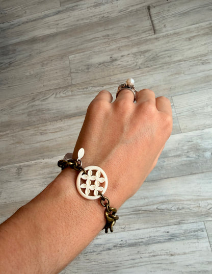 Cream Fishbone Bracelet