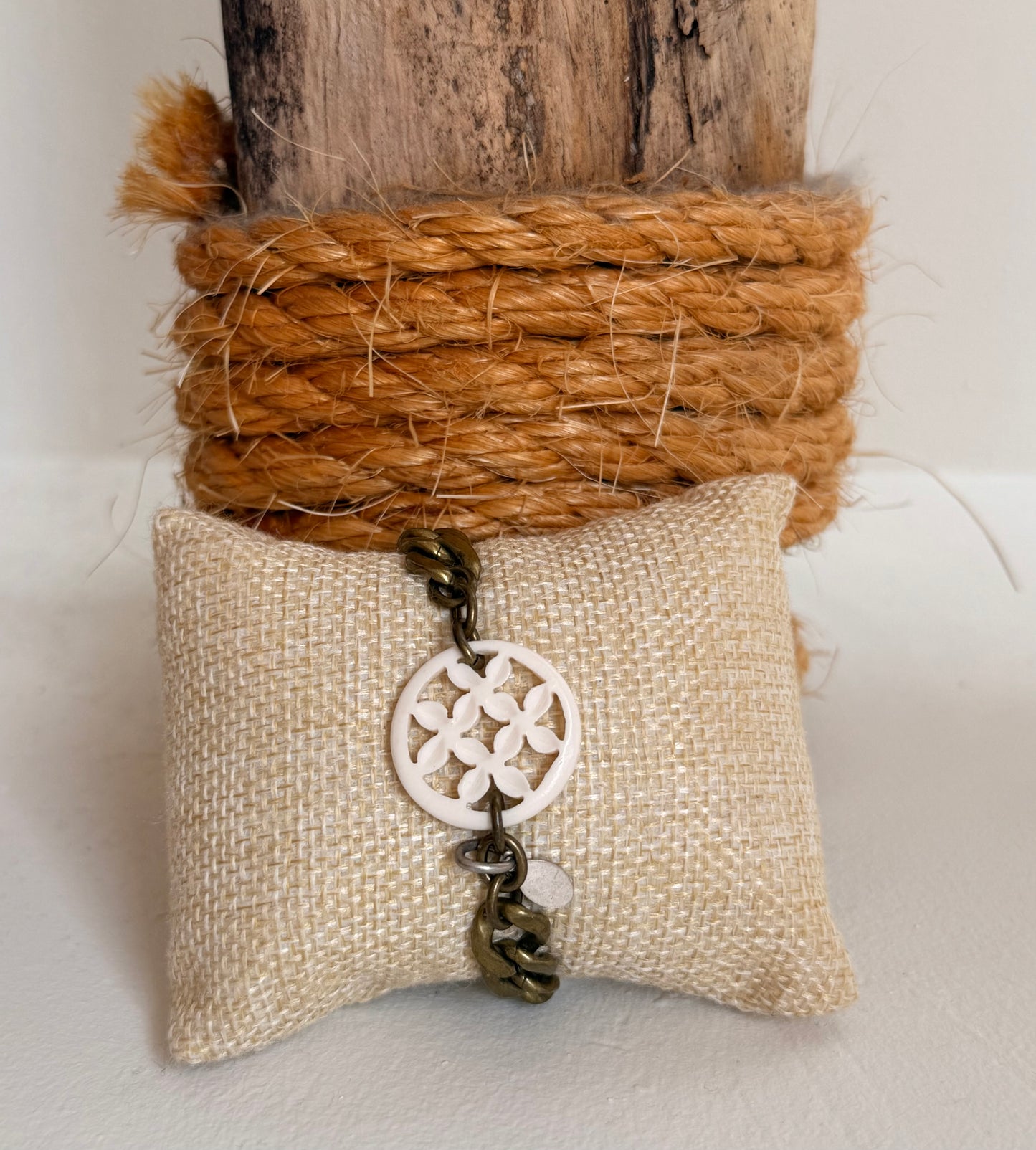 Cream Fishbone Bracelet
