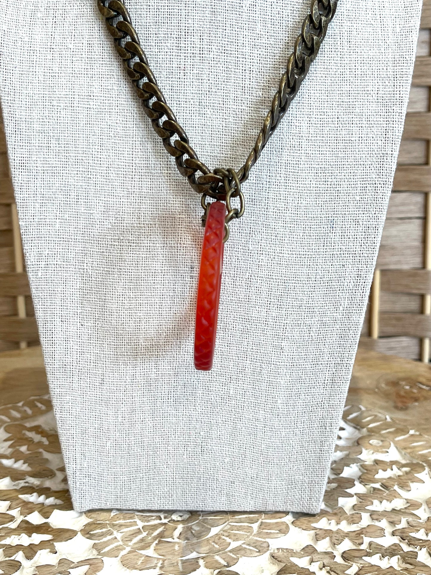 Red Murano Glass Hoop Necklace