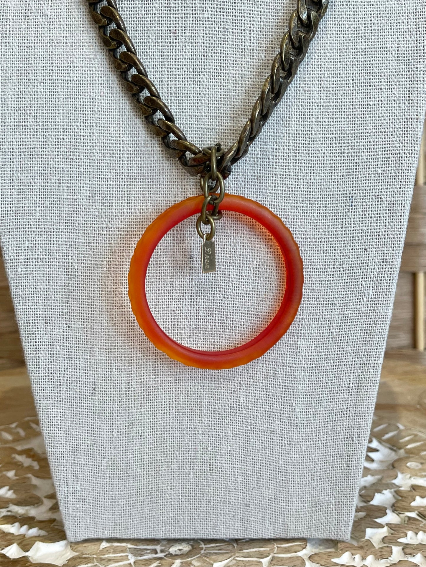 Red Murano Glass Hoop Necklace