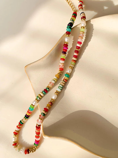 Rainbow Beaded Necklace