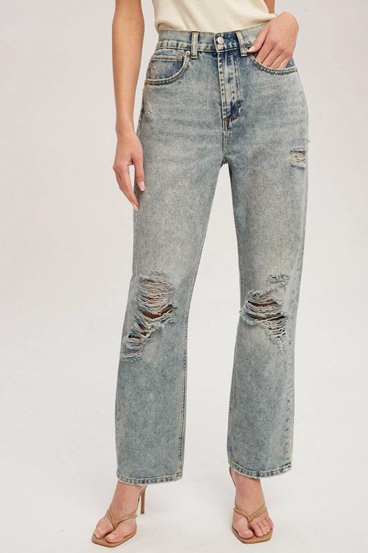 Light Wash Straight HR Jeans