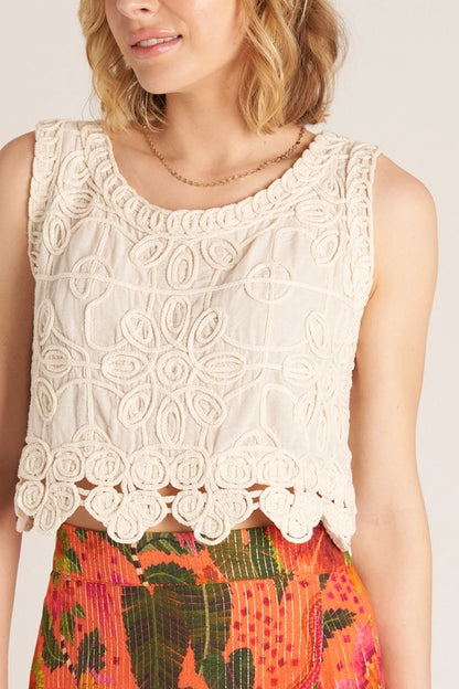 Floral Embroidered Tank