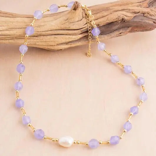 Lavender Pearl Necklace