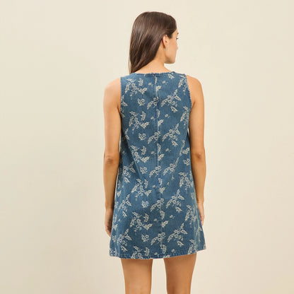 Mabel Floral Denim Dress